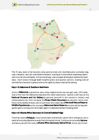 example page 2 from our offline Travel Guide for Botswana