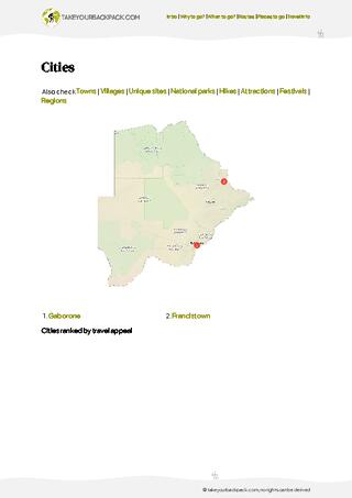 example page 4 from our offline Travel Guide for Botswana