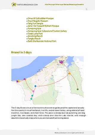 example page 2 from our offline Travel Guide for Brunei