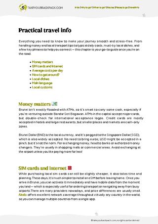 example page 5 from our offline Travel Guide for Brunei