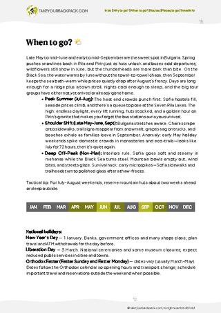 example page 1 from our offline Travel Guide for Bulgaria