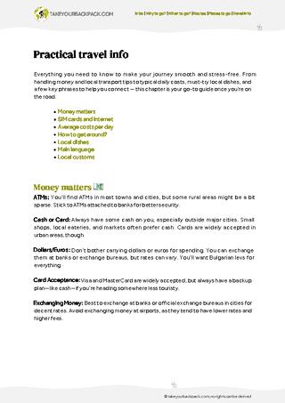 example page 5 from our offline Travel Guide for Bulgaria