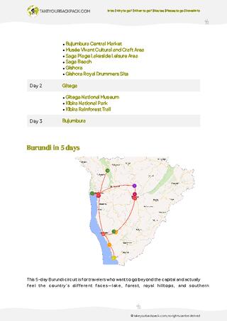 example page 2 from our offline Travel Guide for Burundi