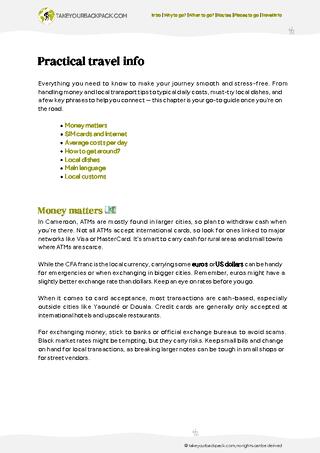 example page 5 from our offline Travel Guide for Cameroon