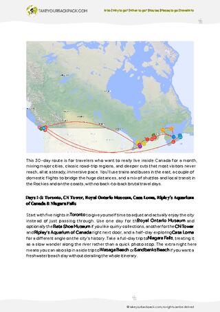 example page 2 from our offline Travel Guide for Canada