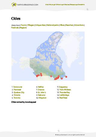 example page 4 from our offline Travel Guide for Canada
