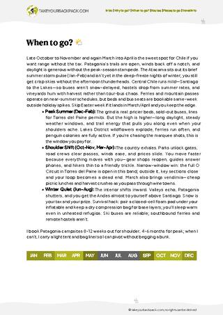 example page 1 from our offline Travel Guide for Chile
