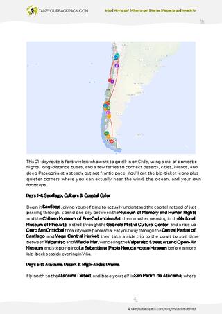 example page 2 from our offline Travel Guide for Chile