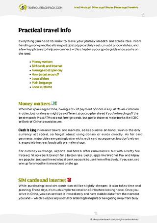 example page 5 from our offline Travel Guide for China