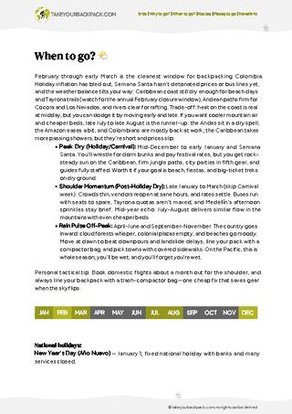 example page 1 from our offline Travel Guide for Colombia