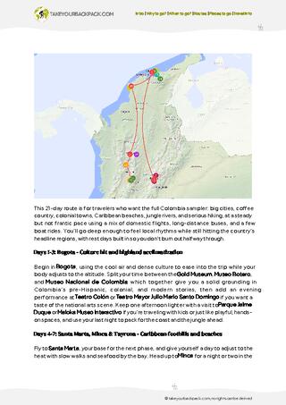 example page 2 from our offline Travel Guide for Colombia