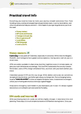 example page 5 from our offline Travel Guide for Colombia
