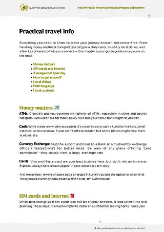 example page 5 from our offline Travel Guide for Croatia