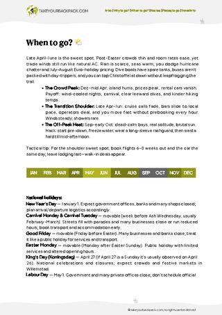 example page 1 from our offline Travel Guide for Curaçao