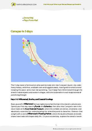 example page 2 from our offline Travel Guide for Curaçao