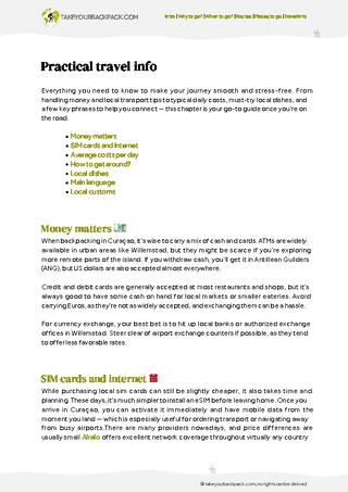 example page 5 from our offline Travel Guide for Curaçao