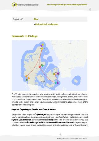 example page 2 from our offline Travel Guide for Denmark