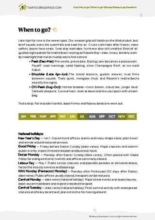 example page 1 from our offline Travel Guide for Dominica