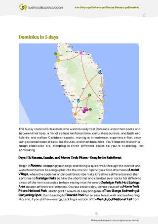 example page 2 from our offline Travel Guide for Dominica