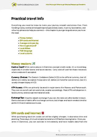 example page 5 from our offline Travel Guide for Dominica