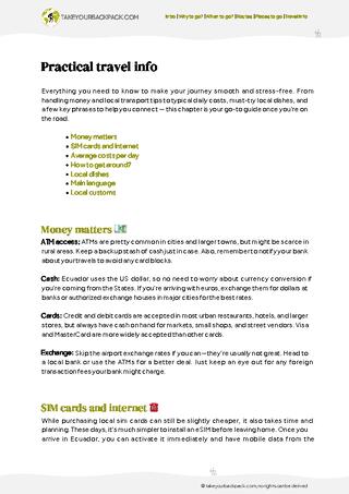 example page 5 from our offline Travel Guide for Ecuador