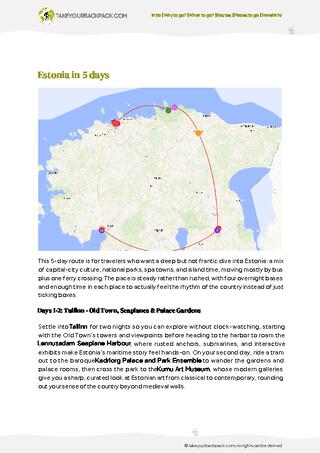 example page 2 from our offline Travel Guide for Estonia