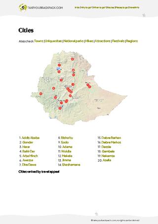 example page 4 from our offline Travel Guide for Ethiopia