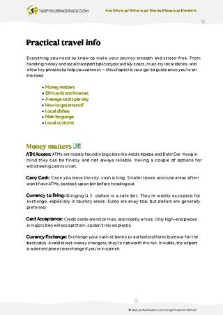 example page 5 from our offline Travel Guide for Ethiopia