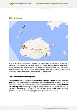example page 2 from our offline Travel Guide for Fiji
