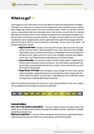 example page 1 from our offline Travel Guide for Finland