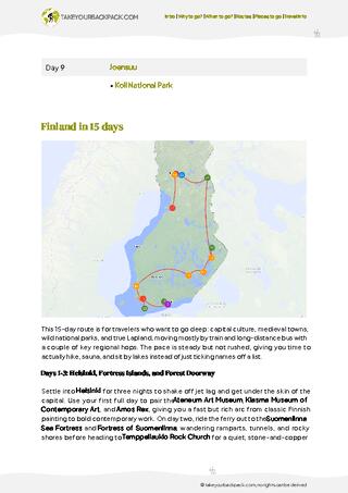 example page 2 from our offline Travel Guide for Finland