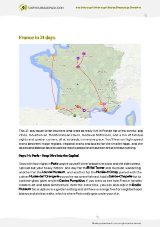 example page 2 from our offline Travel Guide for France