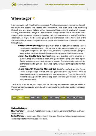 example page 1 from our offline Travel Guide for Gabon