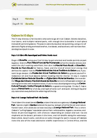 example page 2 from our offline Travel Guide for Gabon