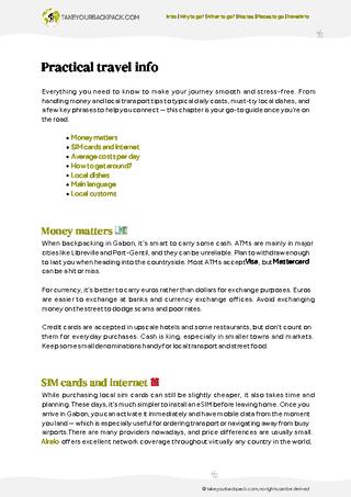 example page 5 from our offline Travel Guide for Gabon