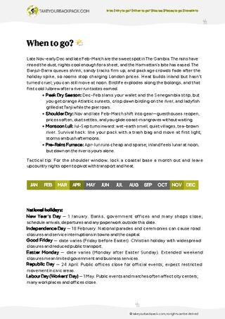 example page 1 from our offline Travel Guide for Gambia