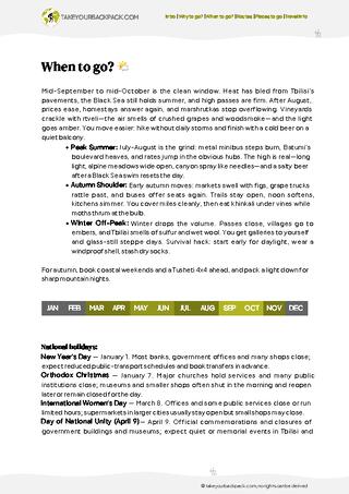 example page 1 from our offline Travel Guide for Georgia