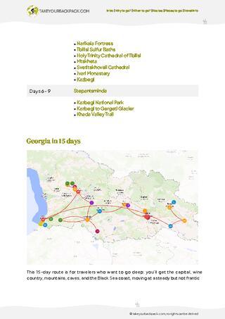 example page 2 from our offline Travel Guide for Georgia