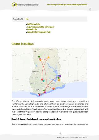 example page 2 from our offline Travel Guide for Ghana