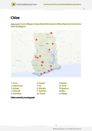 example page 4 from our offline Travel Guide for Ghana