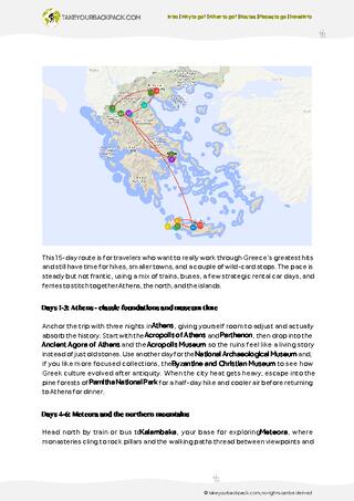 example page 2 from our offline Travel Guide for Greece