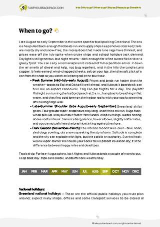 example page 1 from our offline Travel Guide for Greenland