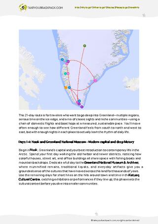 example page 2 from our offline Travel Guide for Greenland