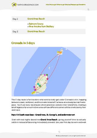 example page 2 from our offline Travel Guide for Grenada