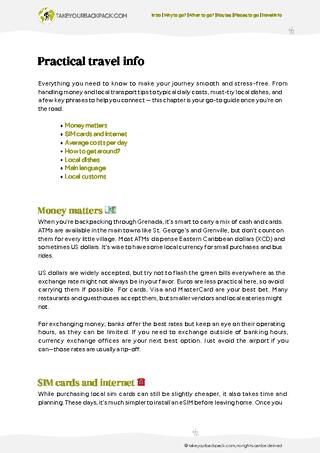 example page 5 from our offline Travel Guide for Grenada