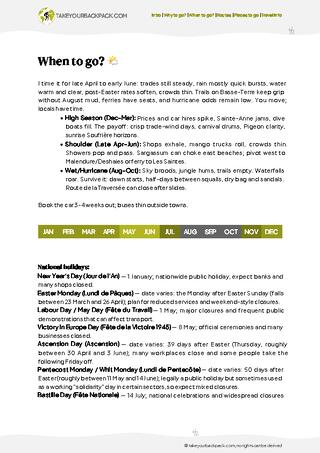 example page 1 from our offline Travel Guide for Guadeloupe