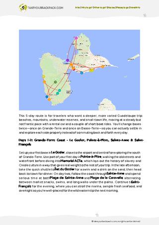 example page 2 from our offline Travel Guide for Guadeloupe