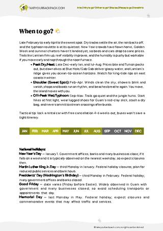 example page 1 from our offline Travel Guide for Guam
