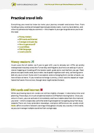 example page 5 from our offline Travel Guide for Guam