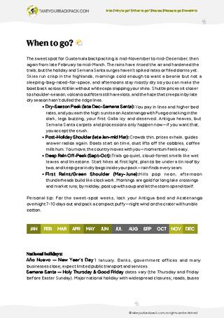 example page 1 from our offline Travel Guide for Guatemala